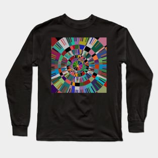 Psychedelic Piano Keyboard Geometric Long Sleeve T-Shirt